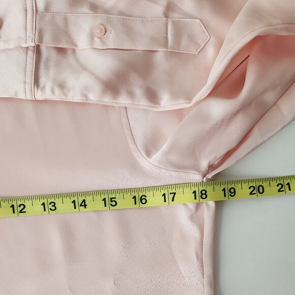 Ralph Lauren Satin Pink Charmeuse Shirt Button Down Blouse top XS black label - Picture 11 of 13